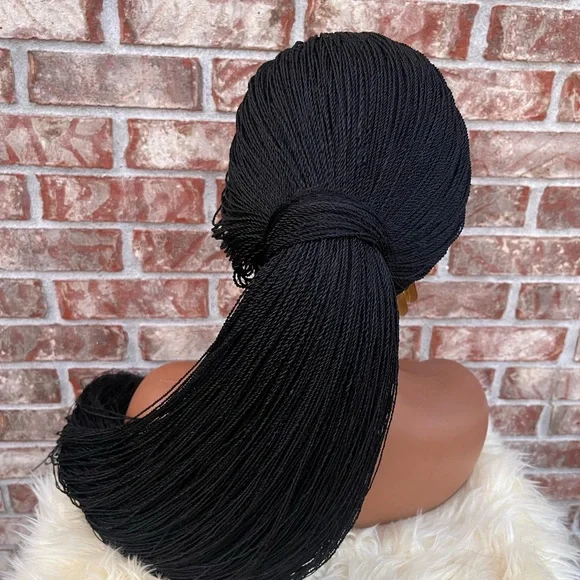 360 lace women braided wig with adjustable band to fit ,we can customize for u